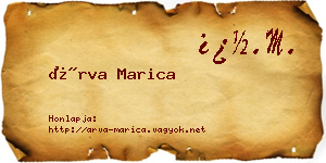 Árva Marica névjegykártya